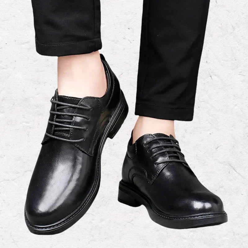 Business Wedding Men Leather Shoes British Formal Elevator Height Increase Insole 6CM Lift Dress Daily Plus Size 35-47 Nous Moda Masculina
