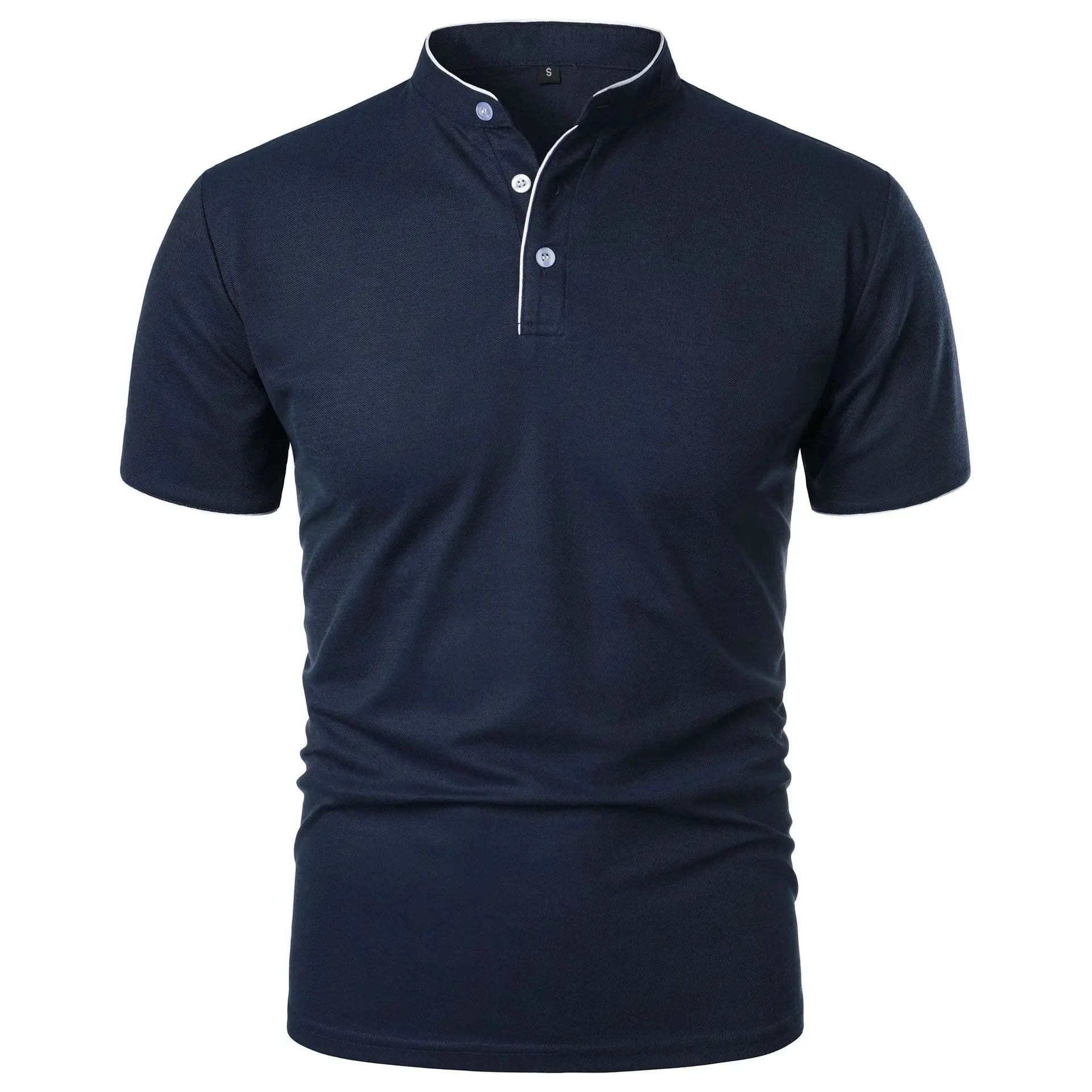 Camisa Casual Polo Basic Italy Camisa Casual Polo Basic Italy Nous Moda Masculina Azul Escuro GG