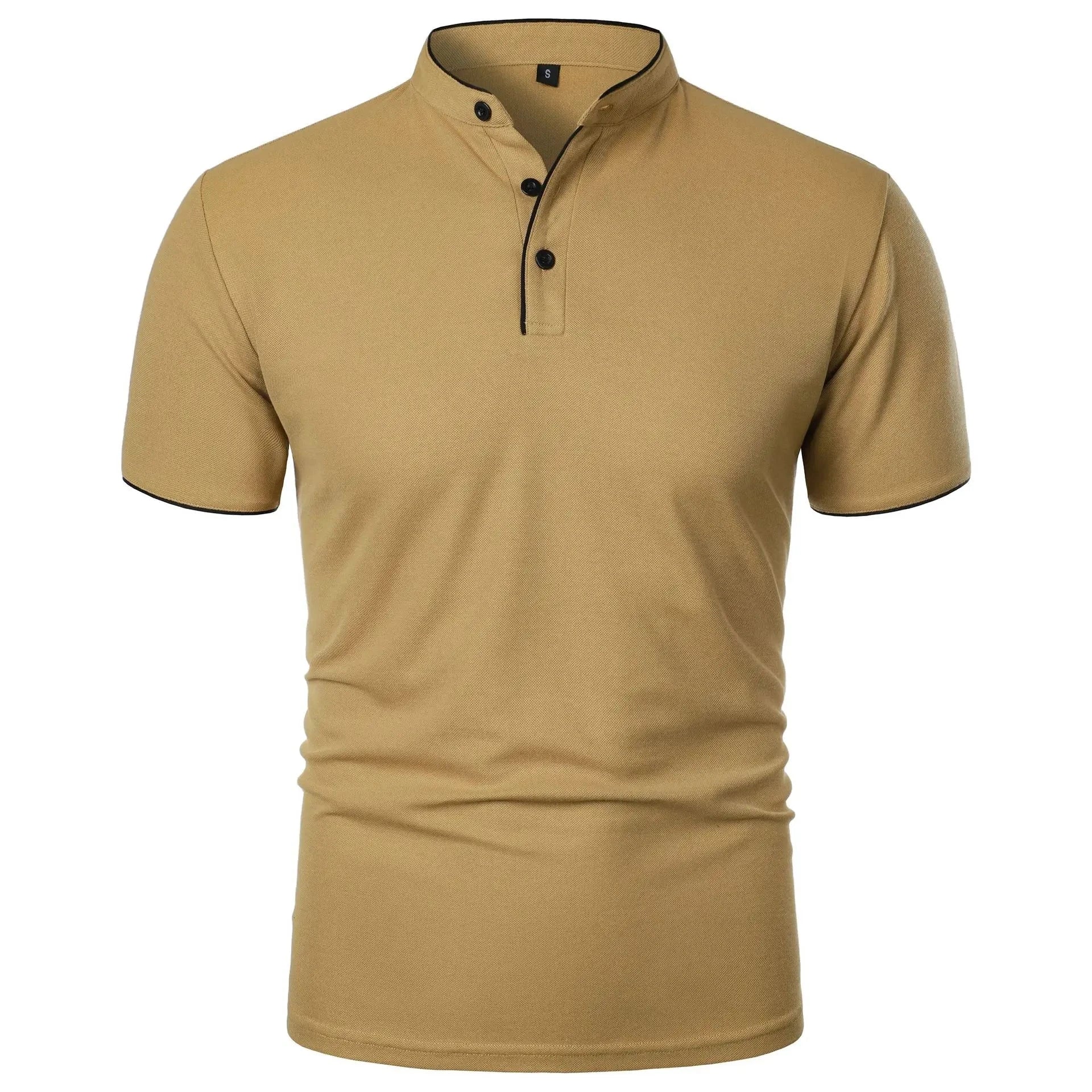 Camisa Casual Polo Basic Italy Camisa Casual Polo Basic Italy Nous Moda Masculina Caqui 3G