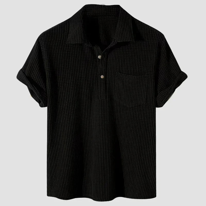 Camisa Casual Retrô Streetwear Camisa Casual Retrô Streetwear Nous Moda Masculina Preta M