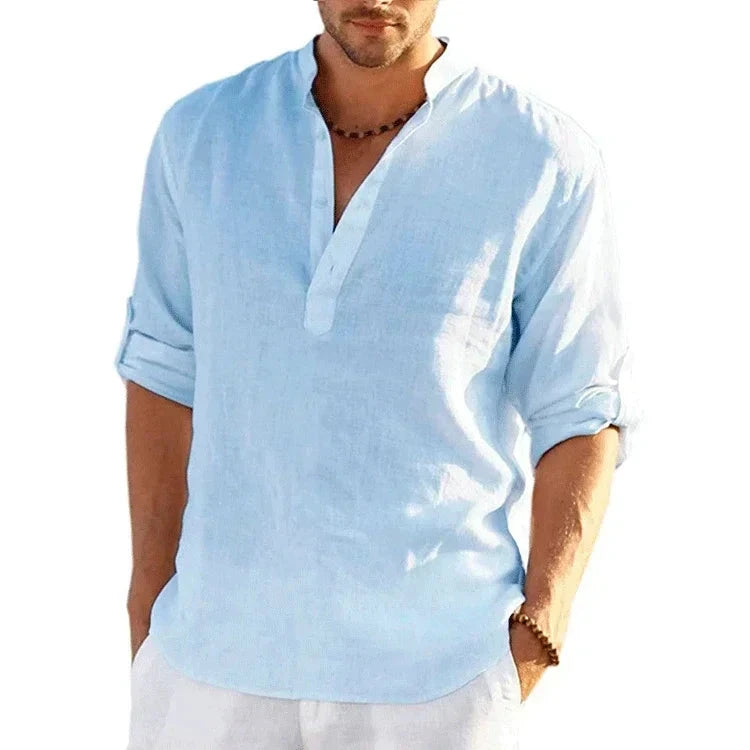 Camisa de Algodão Premium Nous camisa Nous Azul Claro L