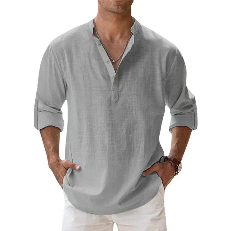 Camisa de Algodão Premium Nous camisa Nous Cinza 4XL