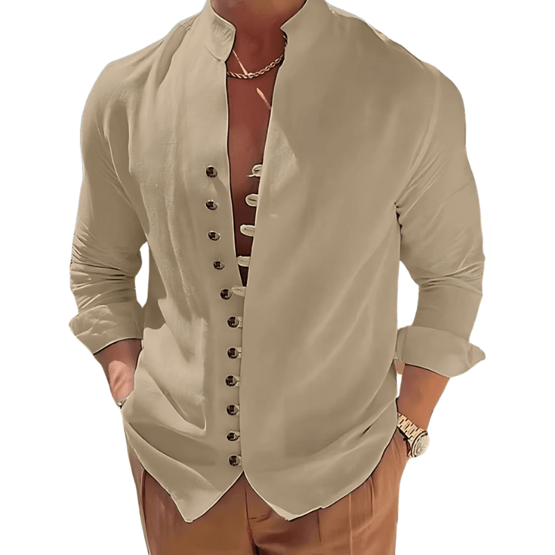 Camisa de Linho Luxury Spring Camisa de Linho Luxury Spring Nous Moda Masculina Cáqui M