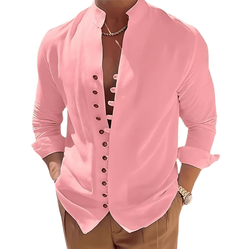 Camisa de Linho Luxury Spring Camisa de Linho Luxury Spring Nous Moda Masculina Rosa M