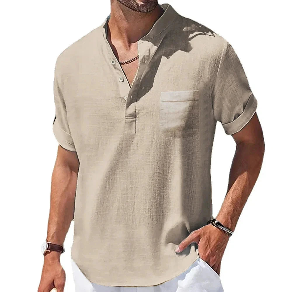 Camisa de Linho Maragogi Camisa de Linho Maragogi Nous Moda Masculina Caqui M
