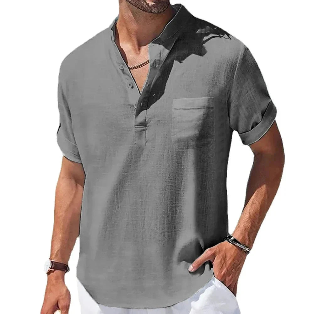 Camisa de Linho Maragogi Camisa de Linho Maragogi Nous Moda Masculina Cinza M
