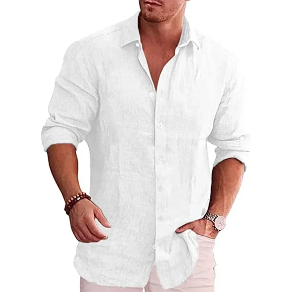Camisa de Linho Maresias Camisa de Linho Maresias Nous Moda Masculina Branco G
