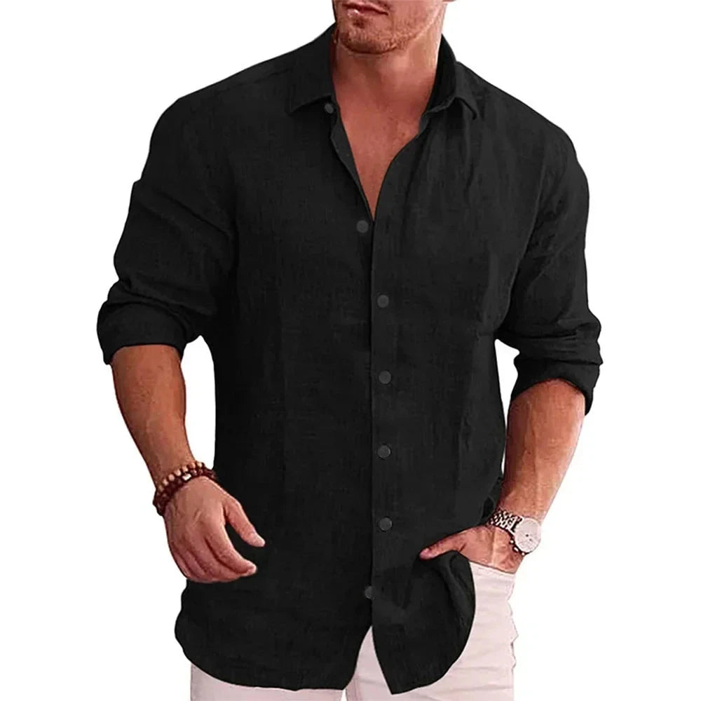 Camisa de Linho Maresias Camisa de Linho Maresias Nous Moda Masculina Preto P