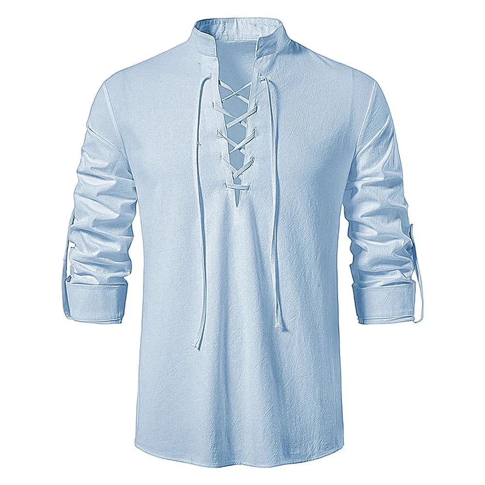 Camisa de Linho Scottish Vintage Camisa de Linho Scottish Vintage VINNCI Store Azul Claro M