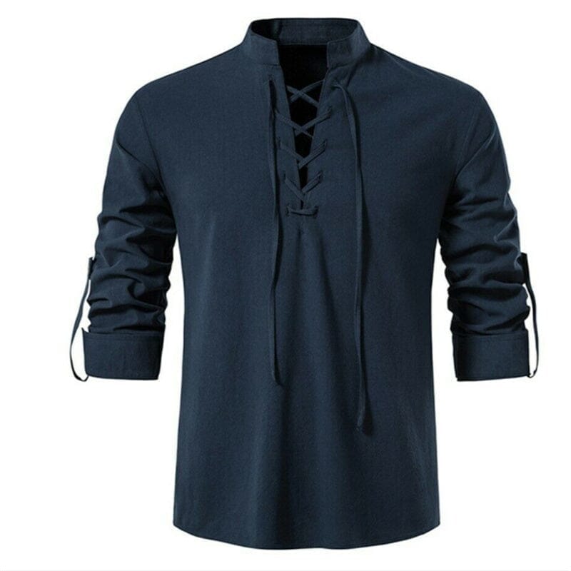 Camisa de Linho Scottish Vintage Camisa de Linho Scottish Vintage VINNCI Store Azul Escuro M