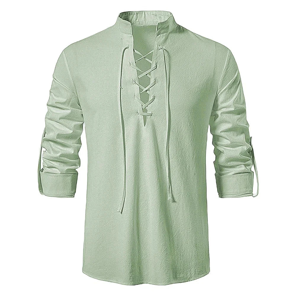 Camisa de Linho Scottish Vintage Camisa de Linho Scottish Vintage VINNCI Store Verde Claro M