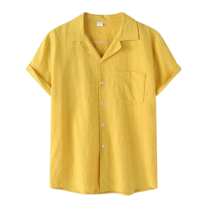 Camisa de Linho Seville Camisa Masculina Harttman HT45 Modern Crest Nous Moda Masculina Amarela M