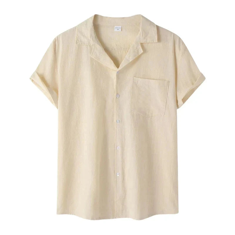 Camisa de Linho Seville Camisa Masculina Harttman HT45 Modern Crest Nous Moda Masculina Bege M