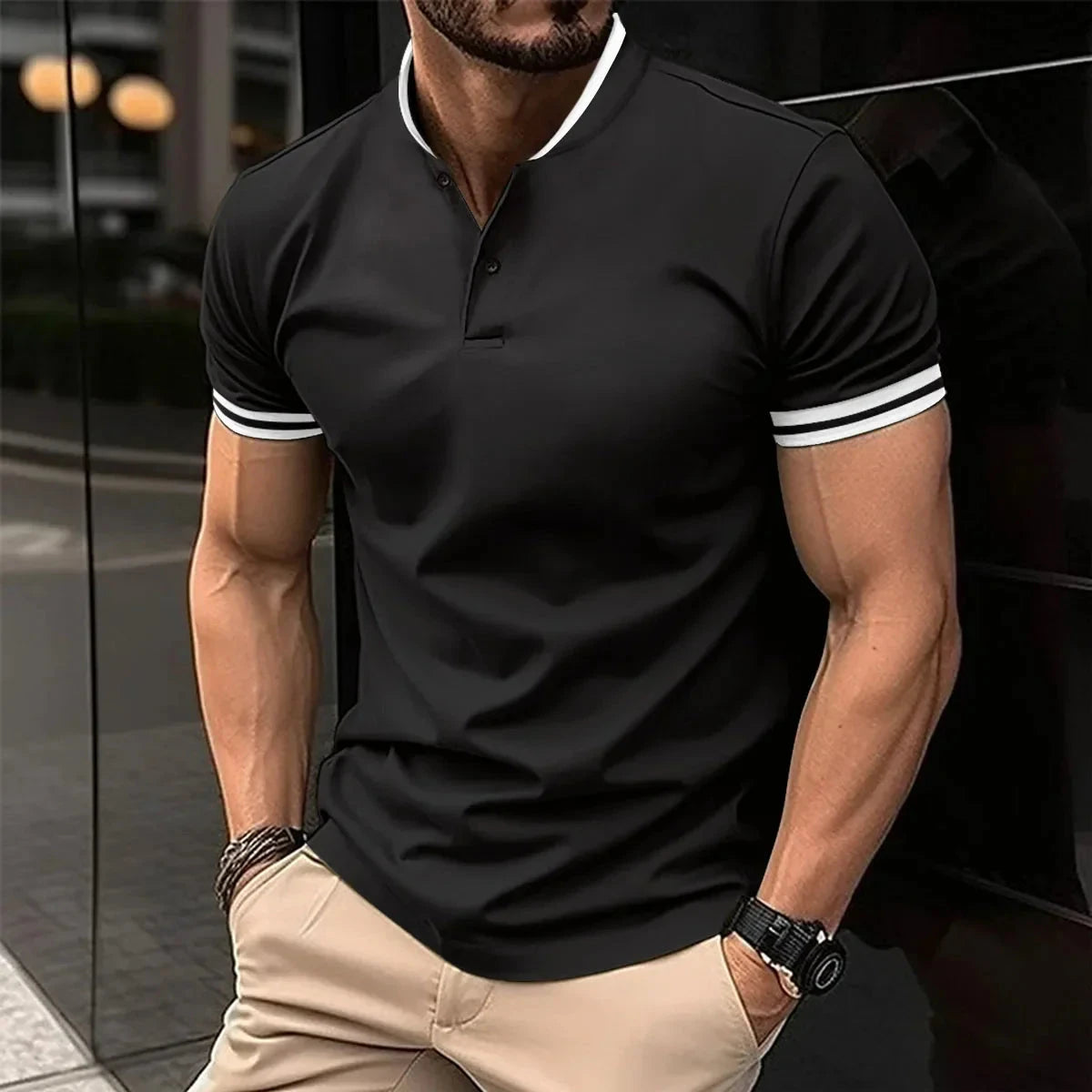 Camisa Polo Masculina Stylish Camisa Polo Masculina Stylish Nous Moda Masculina Preta M