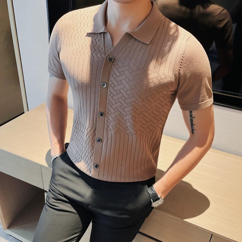 Camisa Polo Masculina Vintage Elegant Camisa Polo Masculina Vintage Elegant Nous Moda Masculina Caqui P