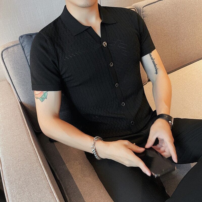 Camisa Polo Masculina Vintage Elegant Camisa Polo Masculina Vintage Elegant Nous Moda Masculina Preta P