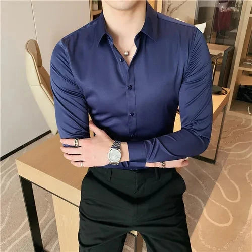 Camisa Social Treend Nous camisa Nous Azul Navy Asian S 40-48KG