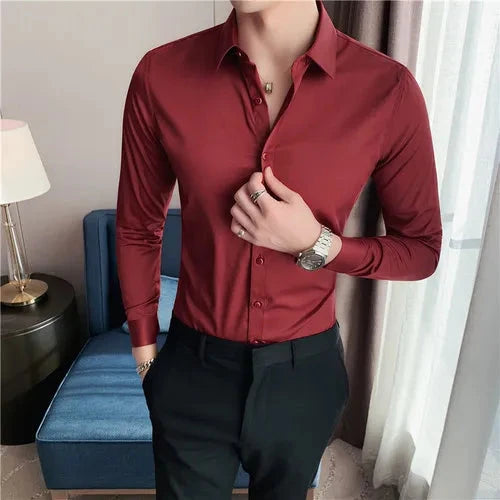 Camisa Social Treend Nous camisa Nous Burgundy Asian L 52-60KG
