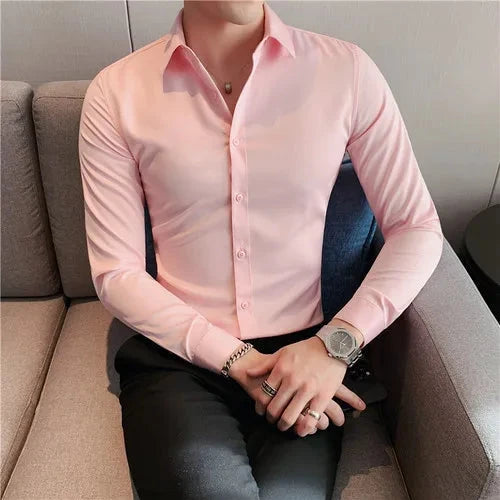 Camisa Social Treend Nous camisa Nous Rosa Asian 4XL 77-84KG