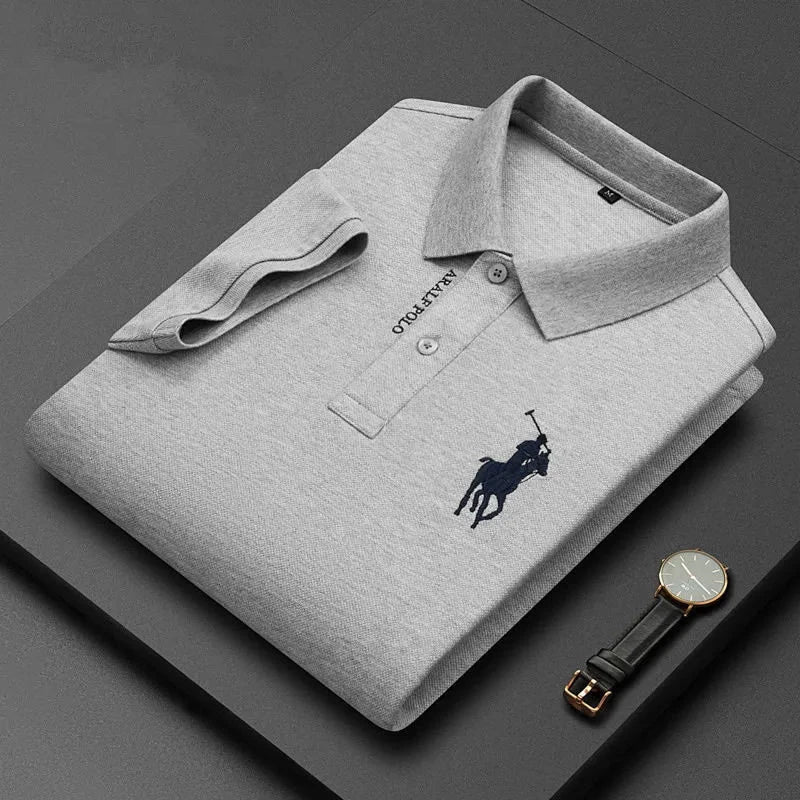 Camiseta Polo Manga Comprida Kratos camisa Nous Cinza P
