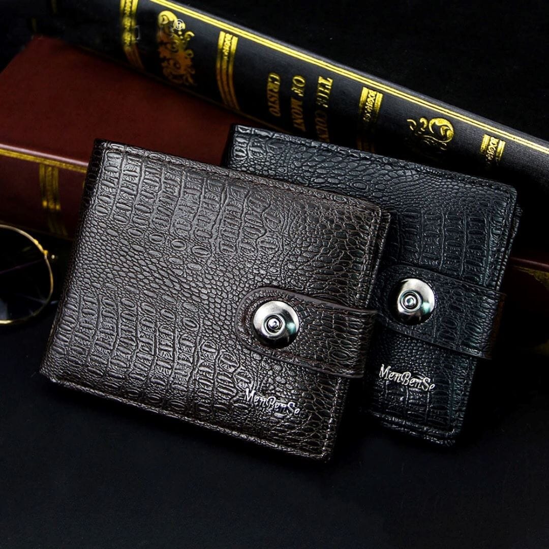 Carteira Masculina de Couro com Botão - Elegance Carteira Masculina de Couro com Botão - Elegance Nous Moda Masculina