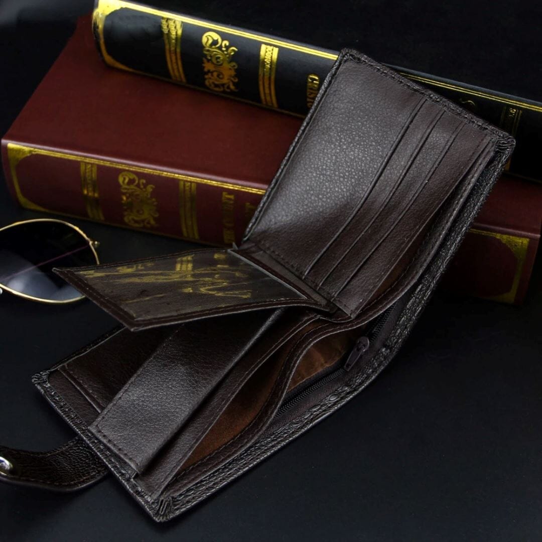 Carteira Masculina de Couro com Botão - Elegance Carteira Masculina de Couro com Botão - Elegance Nous Moda Masculina