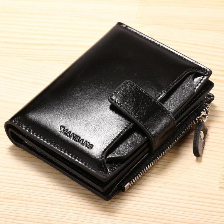 Carteira Masculina de Couro Manbag Carteira Masculina de Couro Manbag Nous Moda Masculina Preto