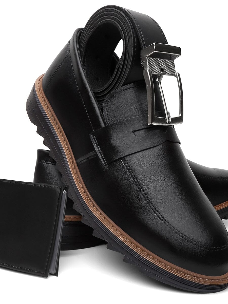 Kit Sapato Social Ralph+ Carteira + Cinto Masculino Casual Kit Sapato Social Ralph+ Carteira + Cinto Masculino Casual Nous Moda Masculina Preto 37