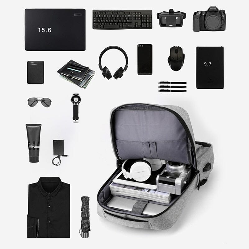 Mochila Executiva Smart - Notebook 15`, Porta USB Mochila Smart à Prova D'água Nous Moda Masculina