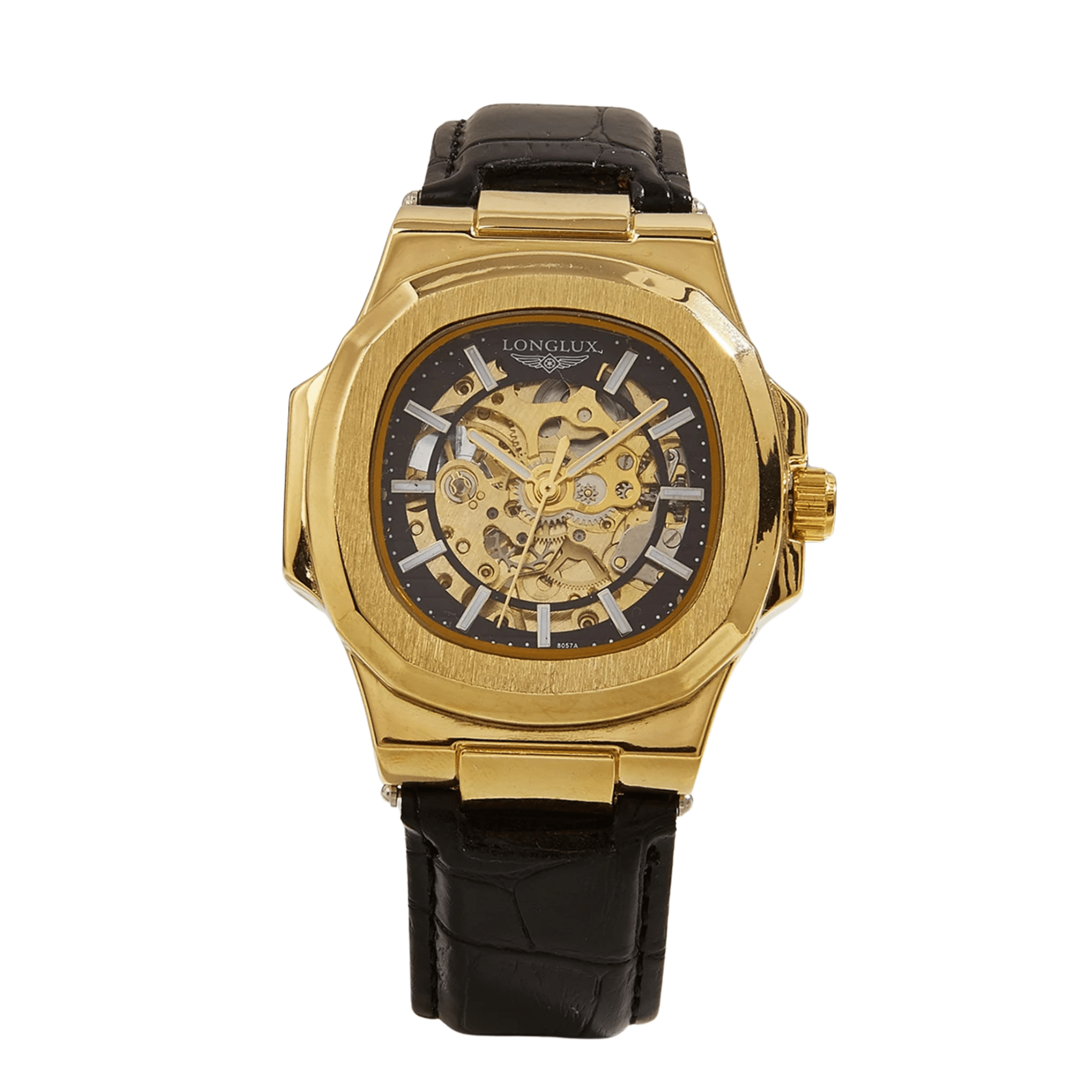 Relógio Mecanico Longer relogios Nous Moda Masculina Dourado e Preto