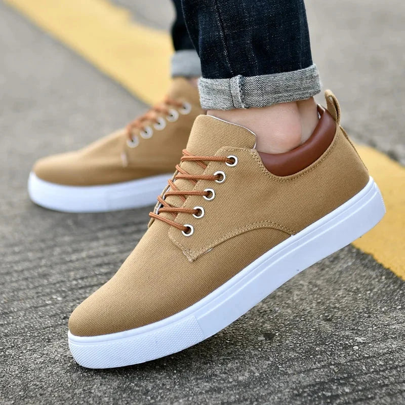 Tênis Casual Fashion Canvas Tênis Casual Fashion Canvas Nous Moda Masculina Caqui 37