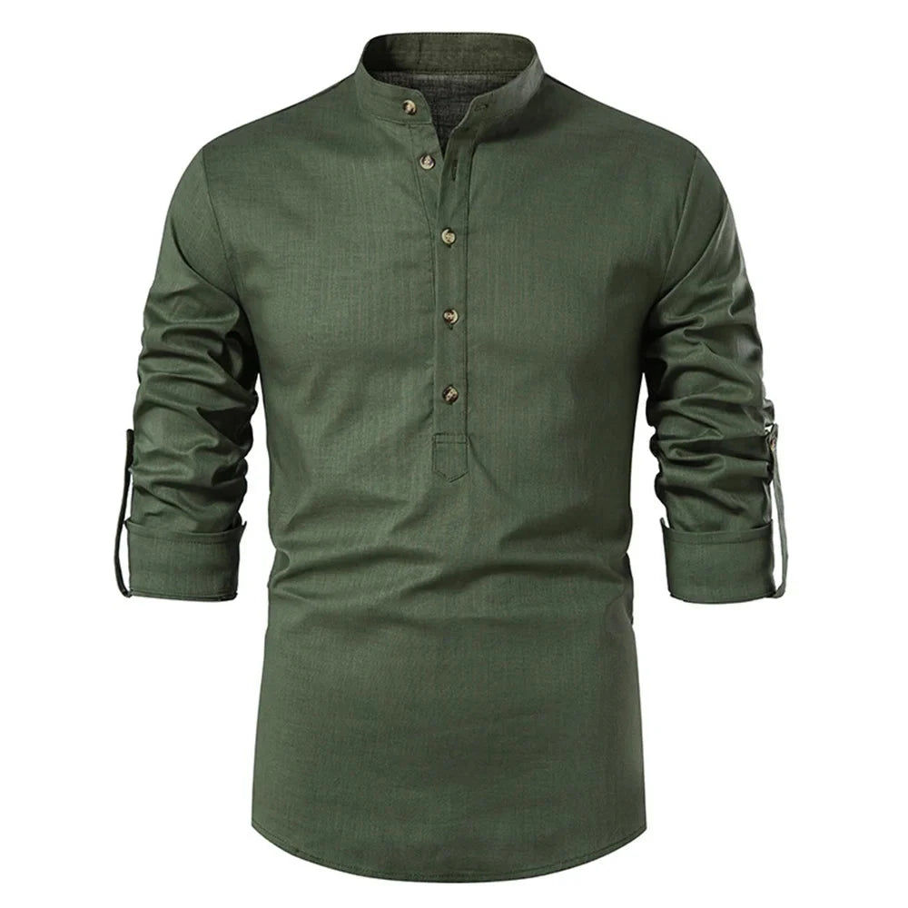 Camisa Casual Algodão Troover camisa Nous Verde militar P 
