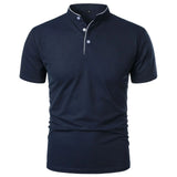 Camisa Casual Polo Basic Italy Camisa Casual Polo Basic Italy Nous Moda Masculina Azul Escuro GG 