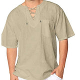Camisa de Linho Elegancy String Camisa de Linho Elegancy String Nous Moda Masculina Cáqui M 