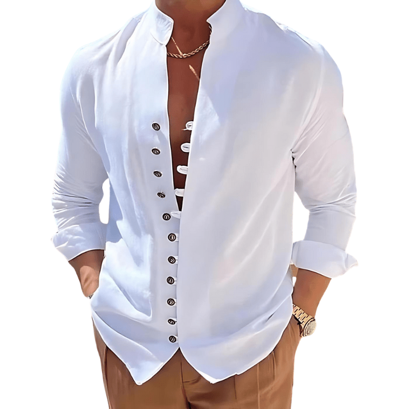 Camisa de Linho Luxury Spring Camisa de Linho Luxury Spring Nous Moda Masculina Branca M 