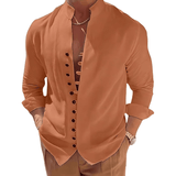 Camisa de Linho Luxury Spring Camisa de Linho Luxury Spring Nous Moda Masculina Laranja M 