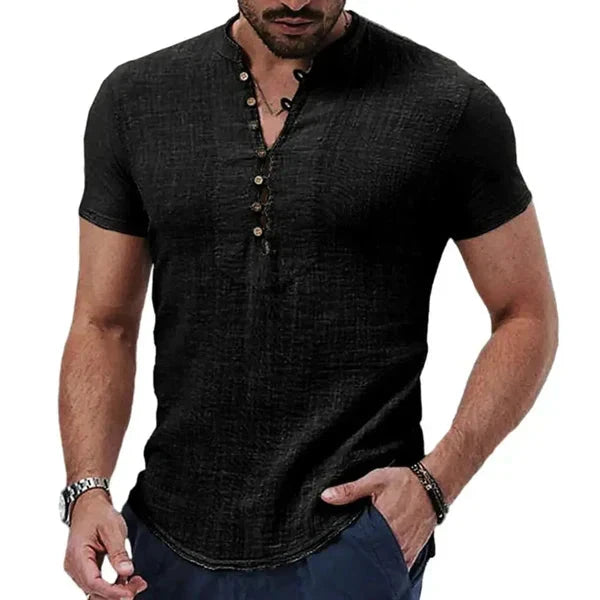 Camisa de Linho Urban Fashion Camisa de Linho Urban Fashion Nous Moda Masculina Preta M 