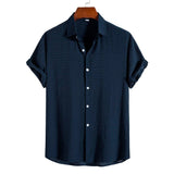 Camisa Manga Curta Básica Polynesia Camisa Manga Curta Básica Polynesia Nous Moda Masculina Azul Marinho M 