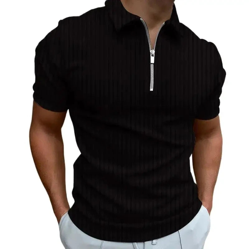 Camisa Polo com Zíper France Camisa Polo com Zíper France Nous Moda Masculina Preta M 