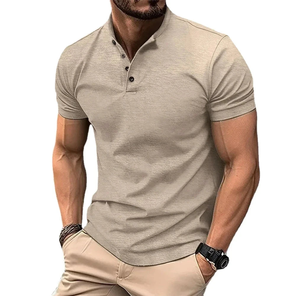 Camisa Polo Masculina Harry Camisa Polo Masculina Harry Nous Moda Masculina Cáqui M 