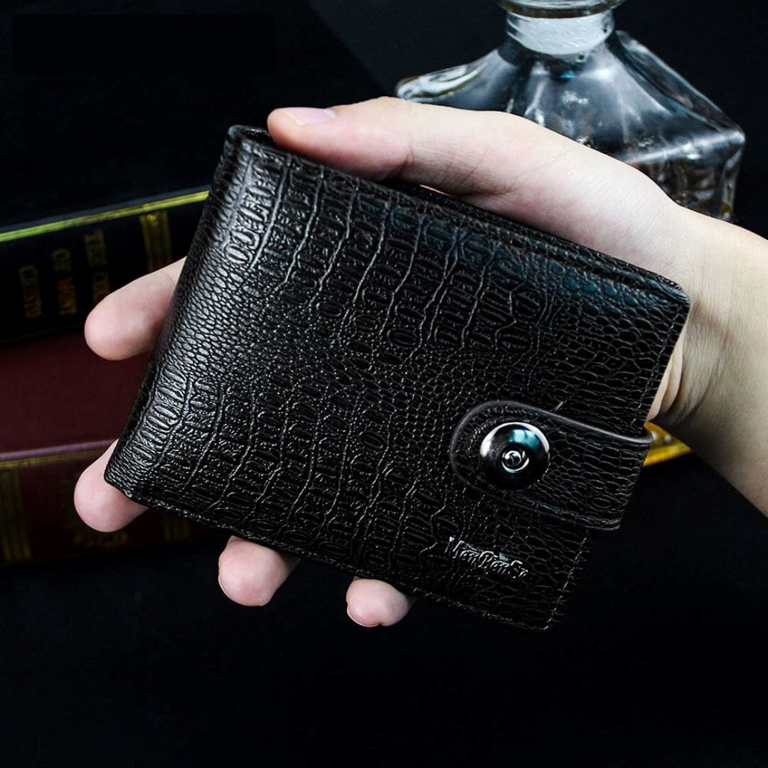 Carteira Masculina de Couro com Botão - Elegance Carteira Masculina de Couro com Botão - Elegance Nous Moda Masculina 