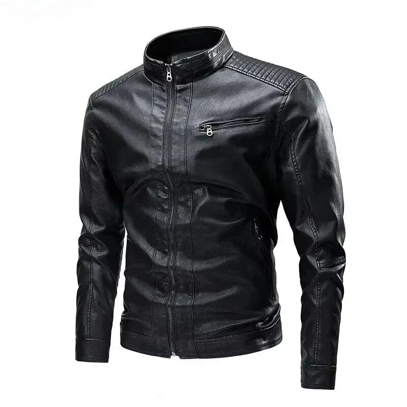 Jaqueta de Couro Leese Premium Jaquetas Nous Moda Masculina Preto P 