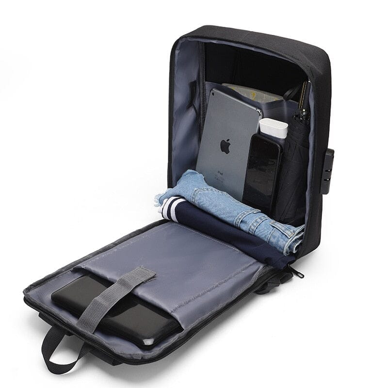 Mochila Executiva Minimal - Notebook 15`, Impermeável, Porta USB e Trava TSA Mochila Executiva Minimal Nous Moda Masculina 