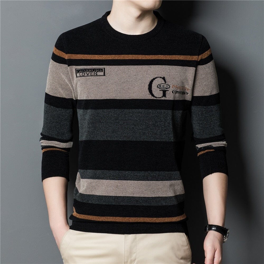Suéter Masculino Listrado Giorgio Suéter Masculino Listrado Giorgio Nous Moda Masculina 